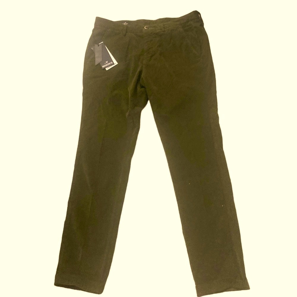 Mason’s Forte Dei Marmi Slim Stretch Olive Green Corduroy Pants- 34- NEW W/ TAGS
